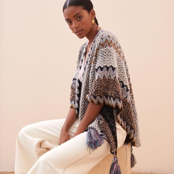 Anthropologie Fringe Knit Kimono - Picture 2 of 10